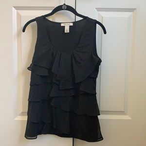Black top with ruffles